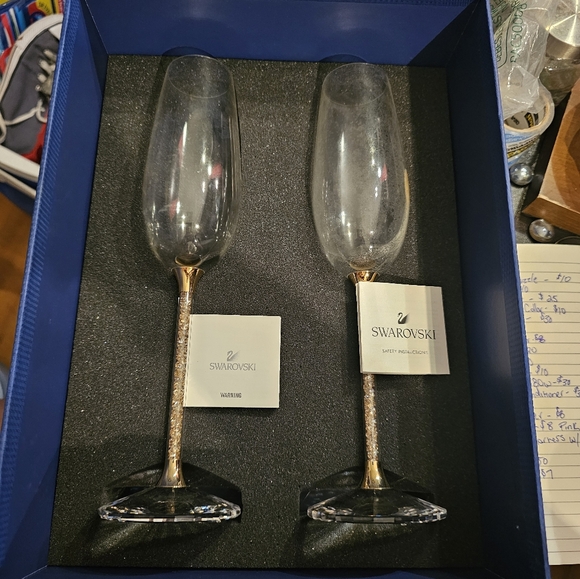 Swarovski Crystal Champagne Flutes - Picture 1 of 5